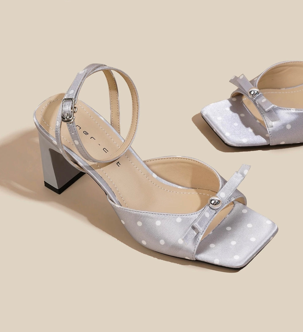 Polka Dot Bow Heeled Sandals
