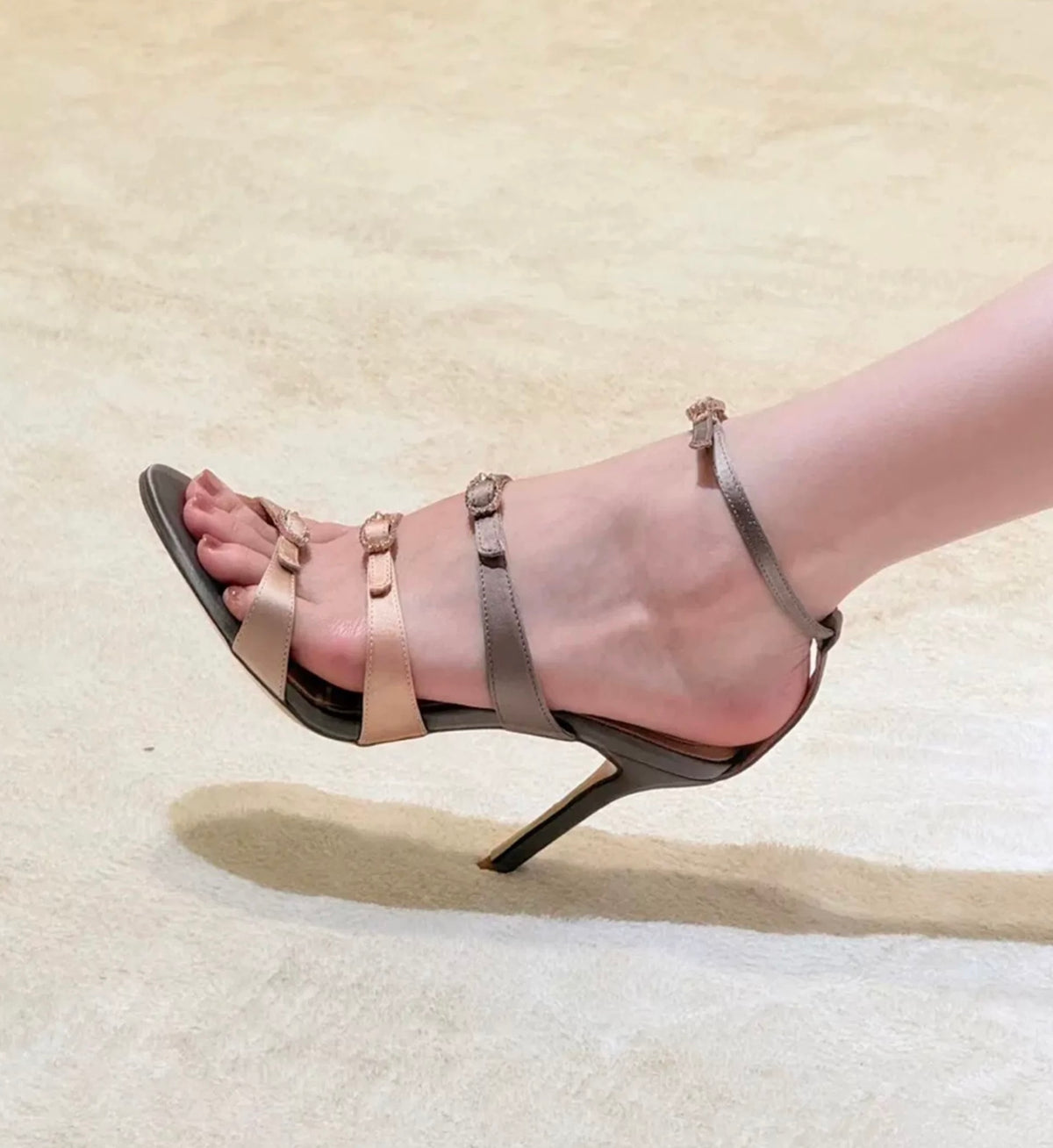 Elegant Multi-Strap Stiletto Sandals