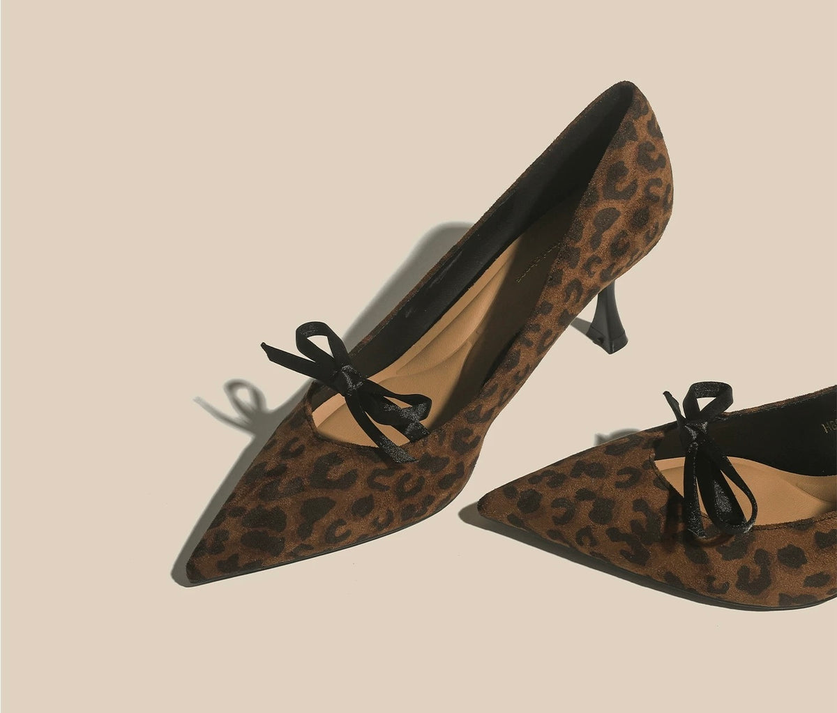 Leopard Print Bow-Detail Pumps