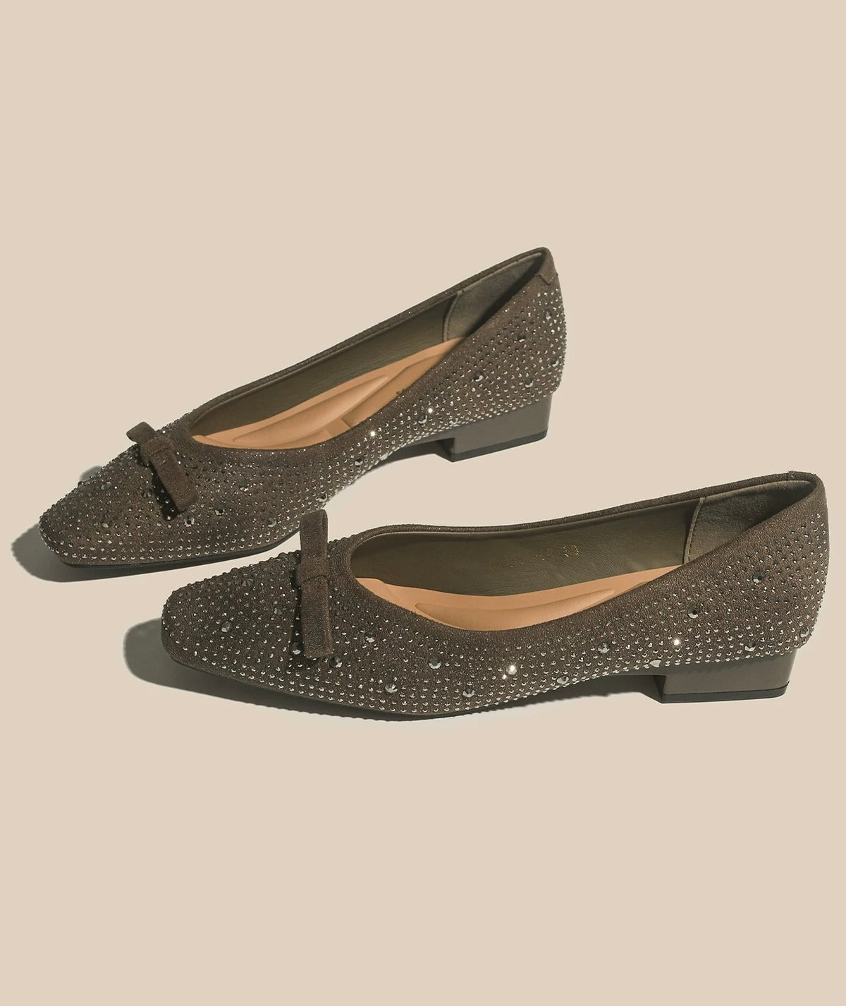 Rhinestone Bow Ballet Flats