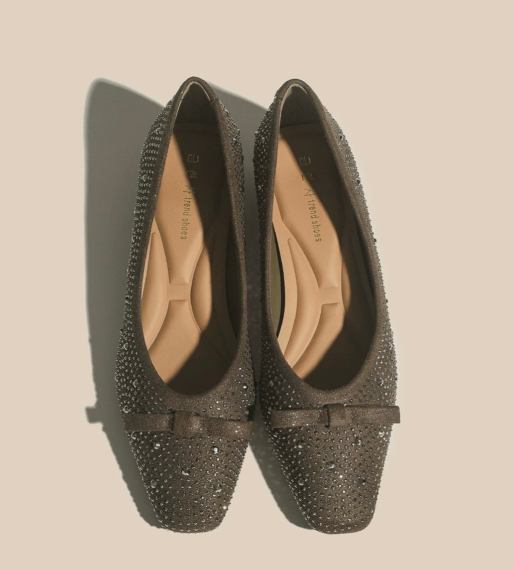 Rhinestone Bow Ballet Flats