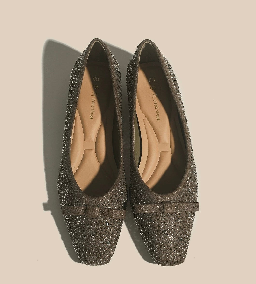 Rhinestone Bow Ballet Flats
