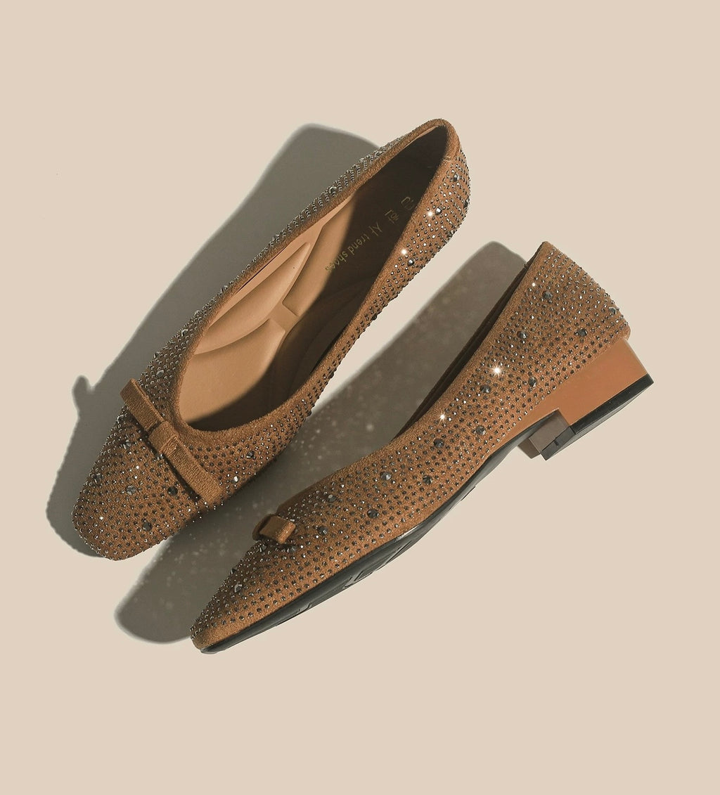 Rhinestone Bow Ballet Flats