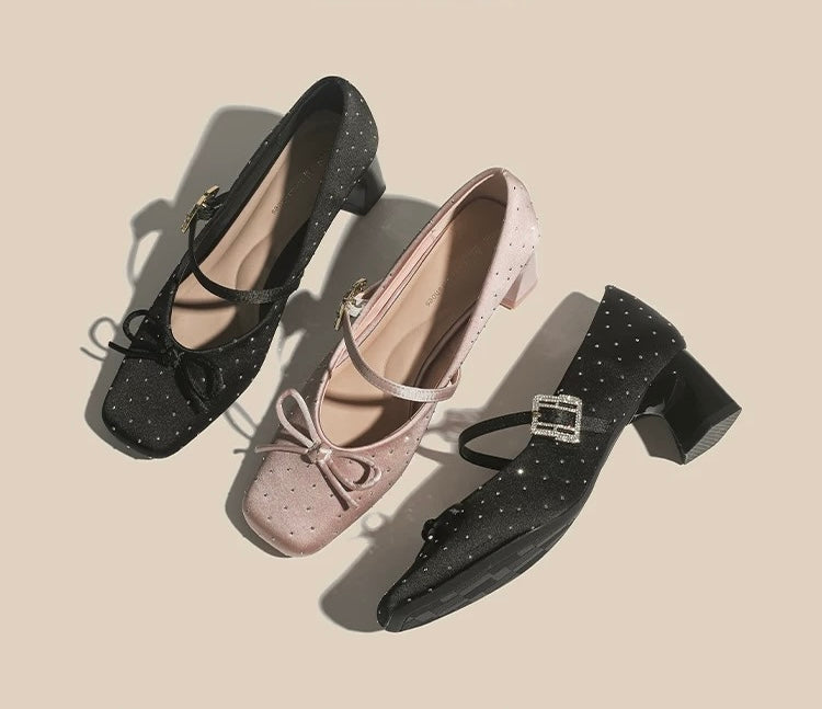 Sparkle Bow Mary Jane Heels