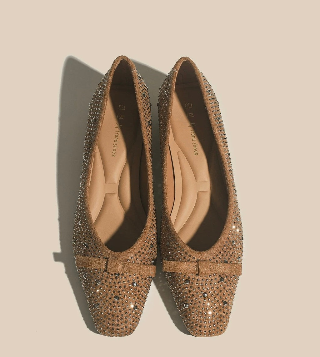 Rhinestone Bow Ballet Flats