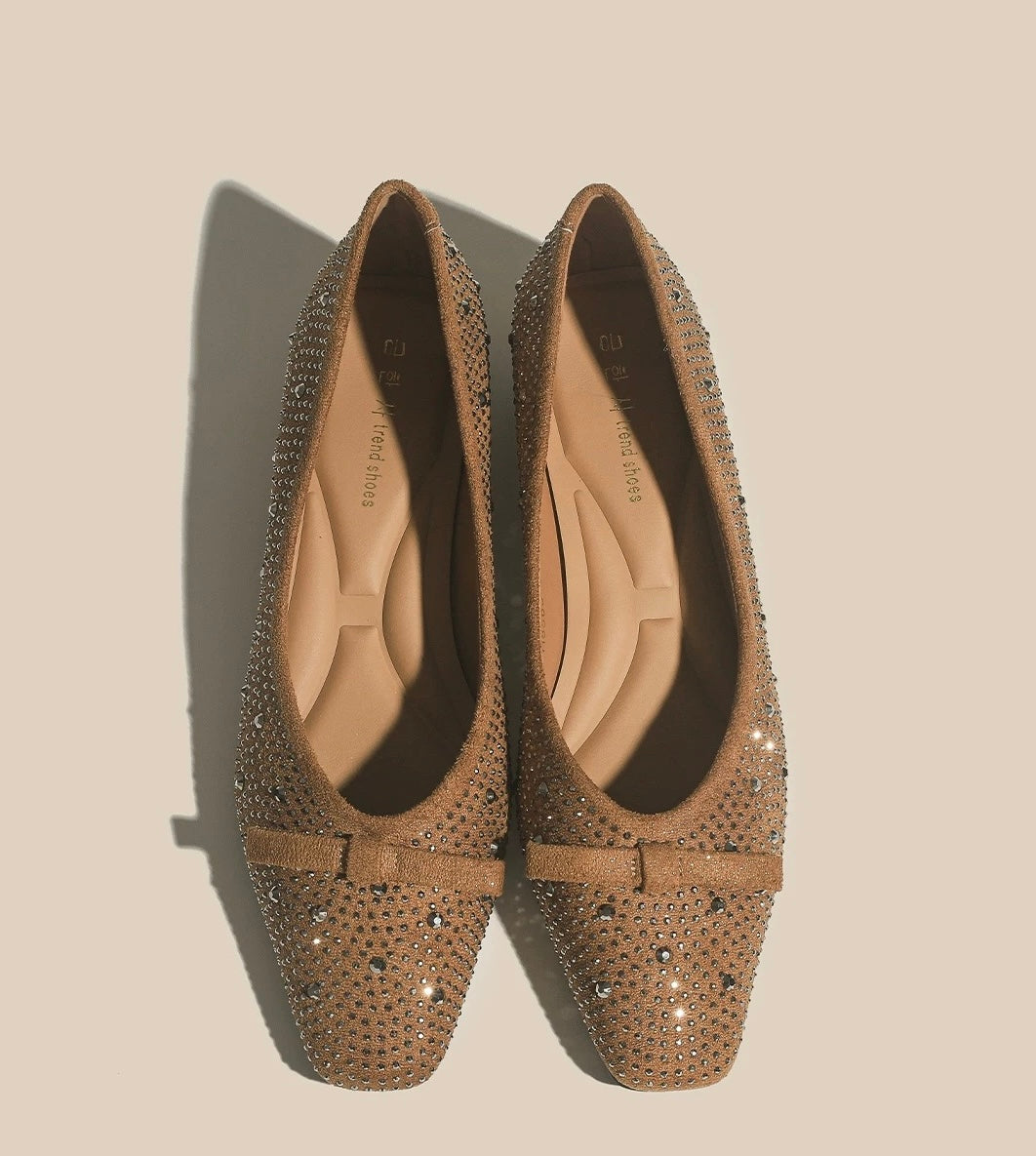 Rhinestone Bow Ballet Flats