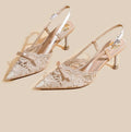 Lace Slingback Pointed-Toe Heels