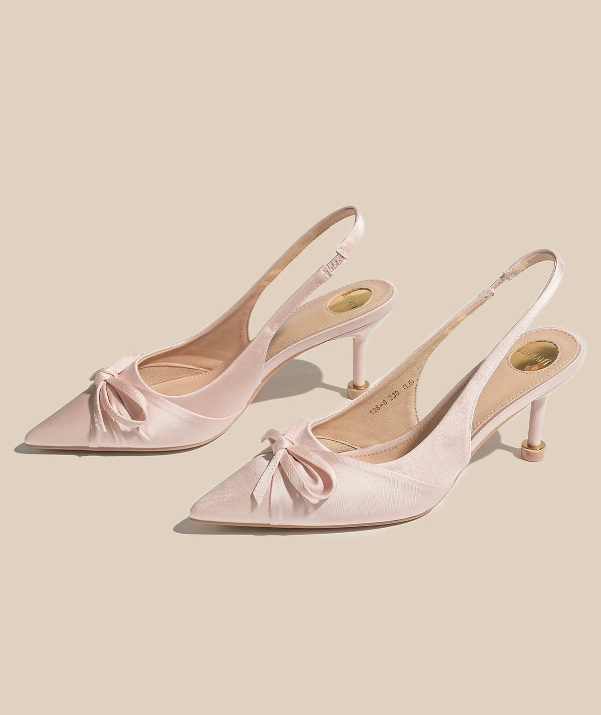 Satin Bow Slingback Heels