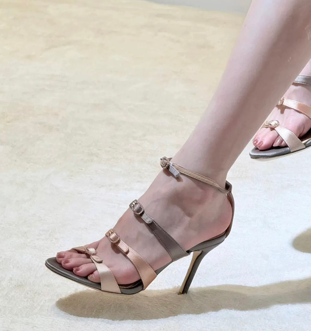 Elegant Multi-Strap Stiletto Sandals
