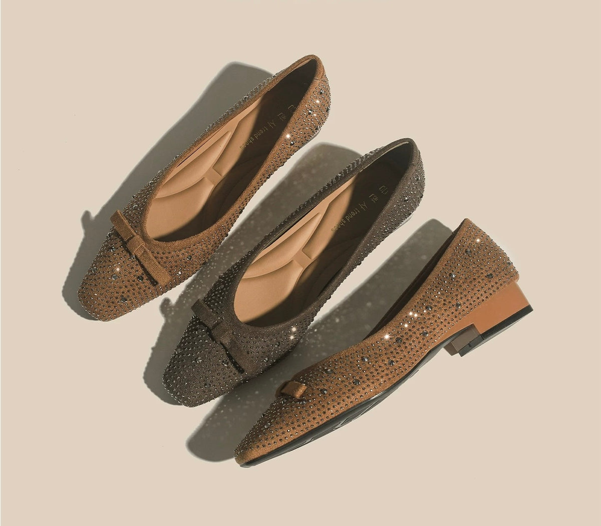 Rhinestone Bow Ballet Flats