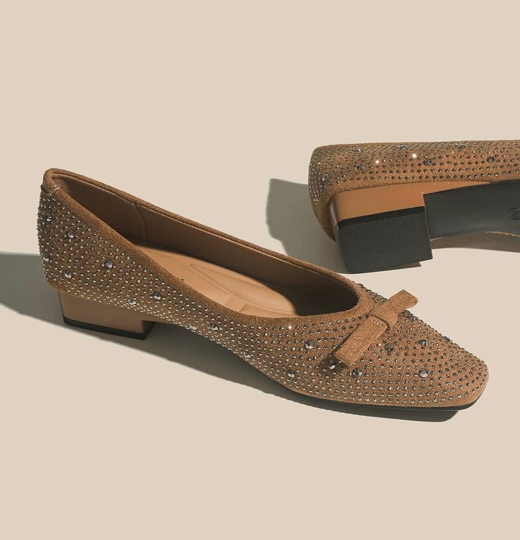 Rhinestone Bow Ballet Flats