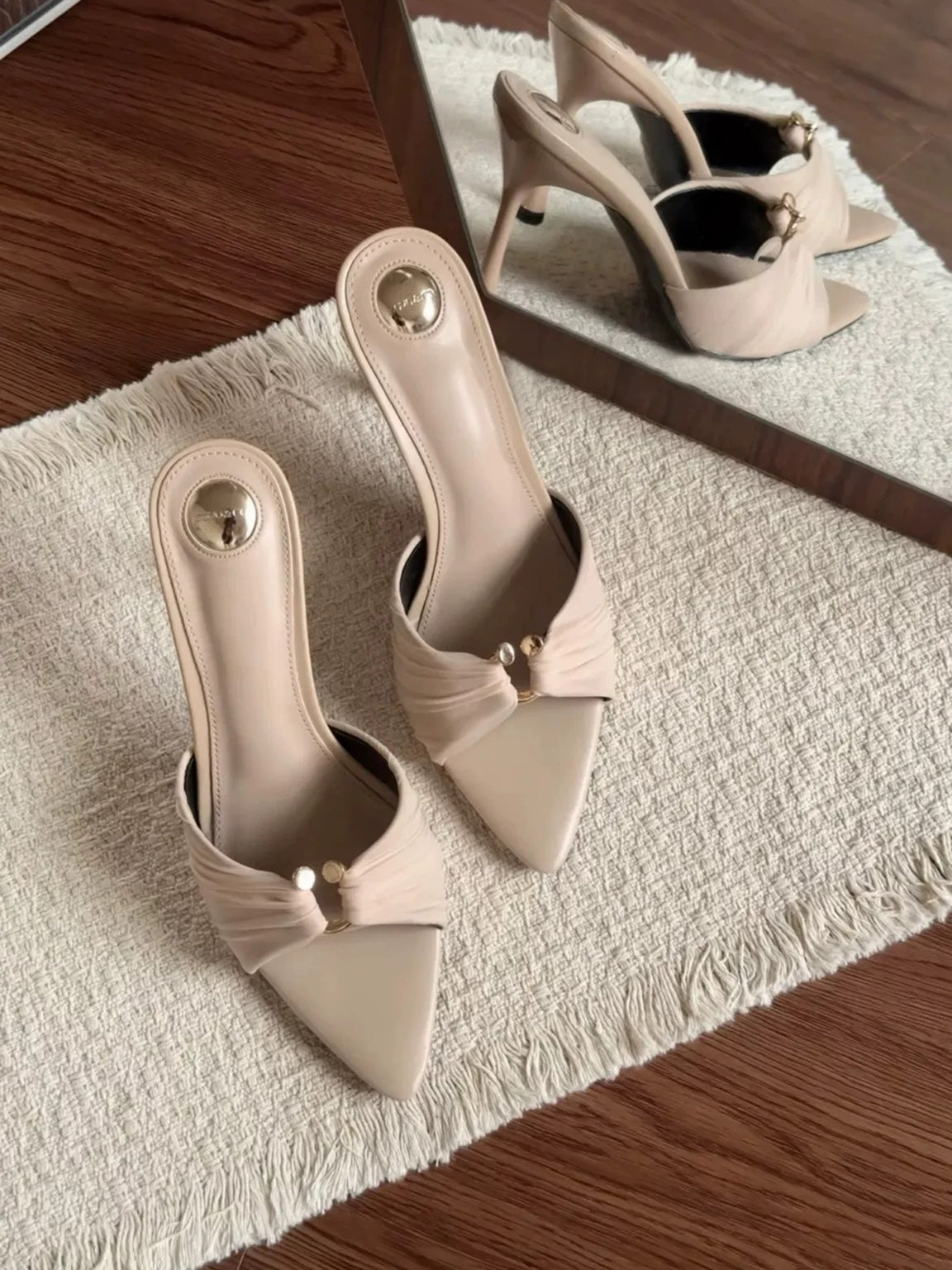Luna Draped Open-Toe Heels