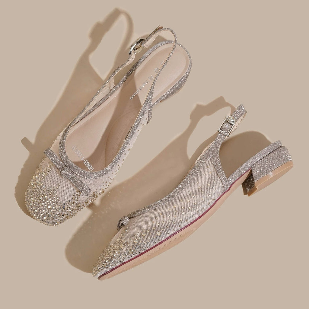 Celeste Rhinestone Slingback Mini Heels