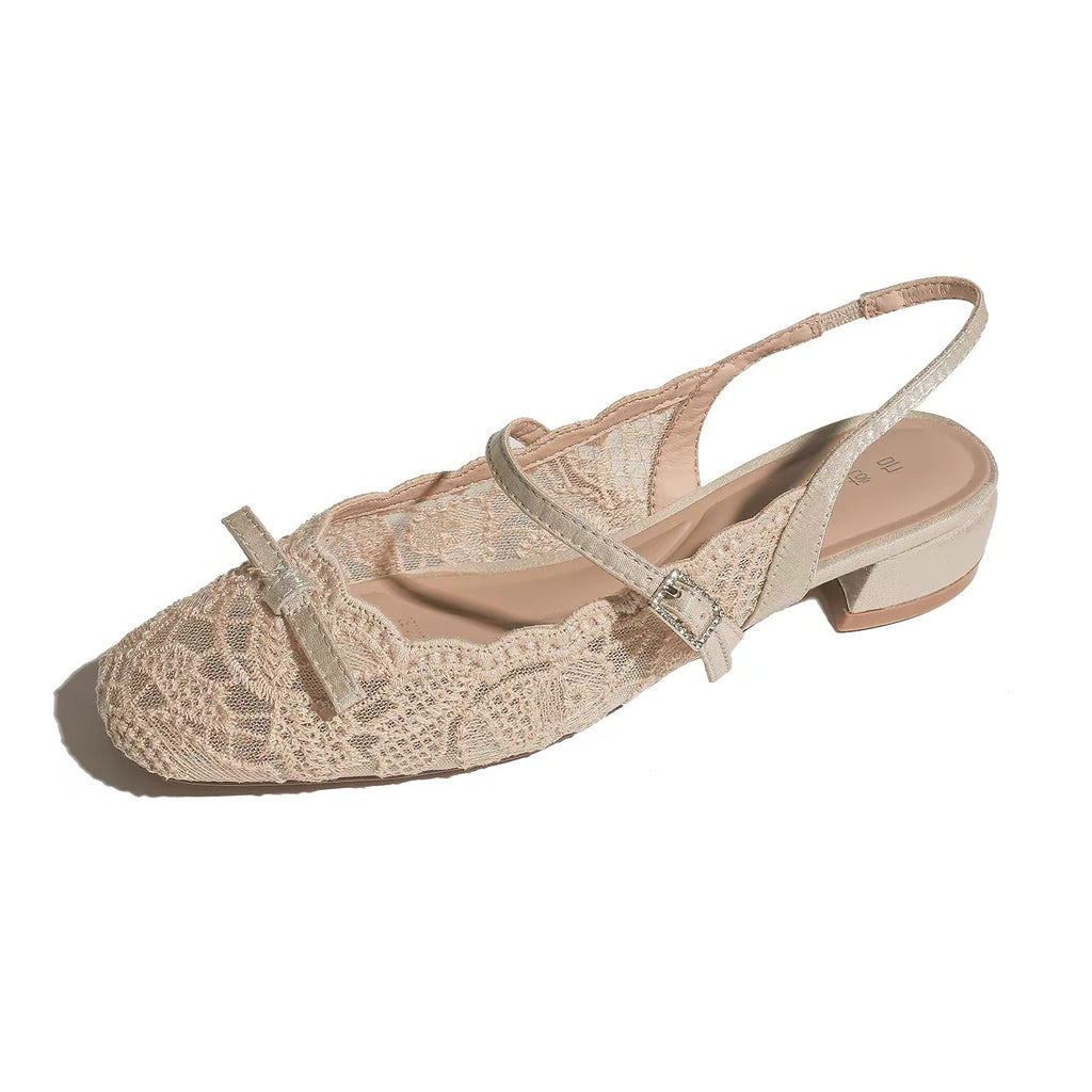 Lace Slingback Mary Jane Flats