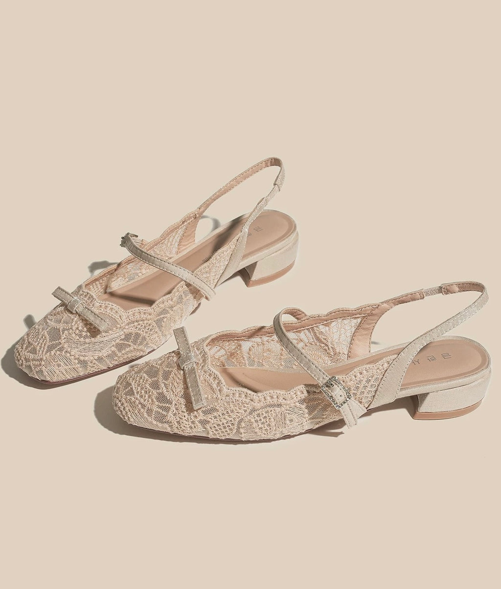 Lace Slingback Mary Jane Flats