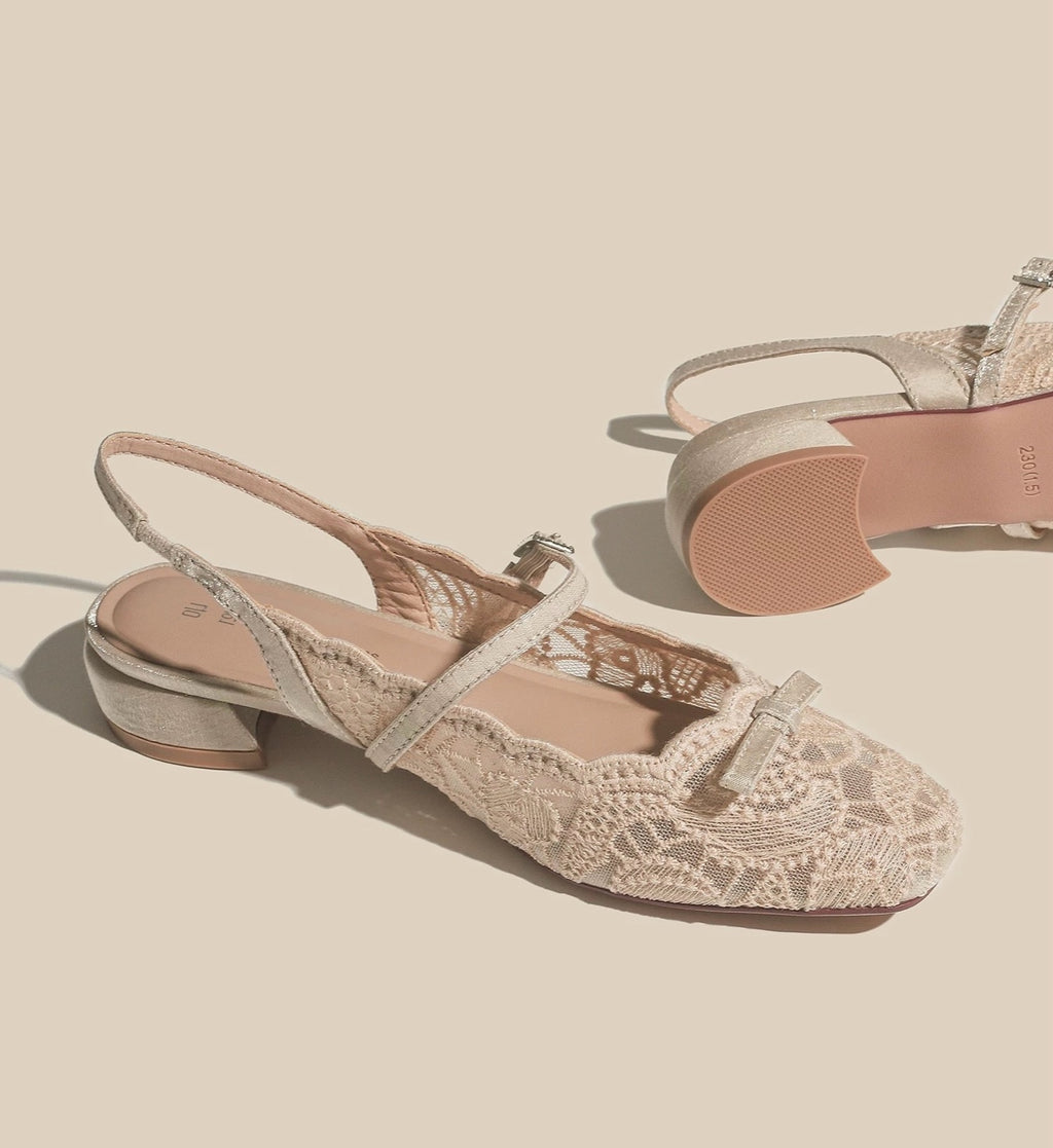 Lace Slingback Mary Jane Flats