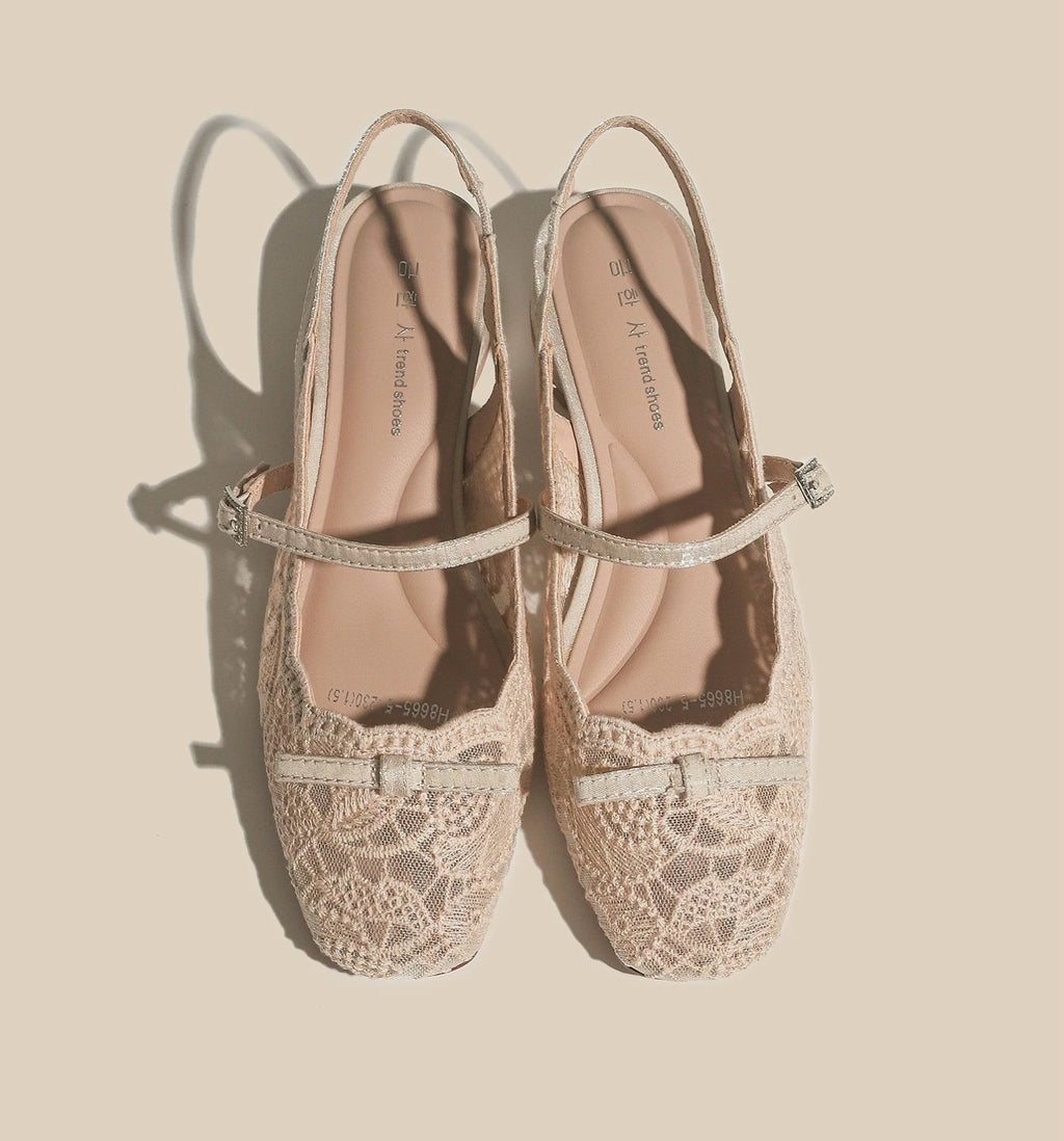 Lace Slingback Mary Jane Flats