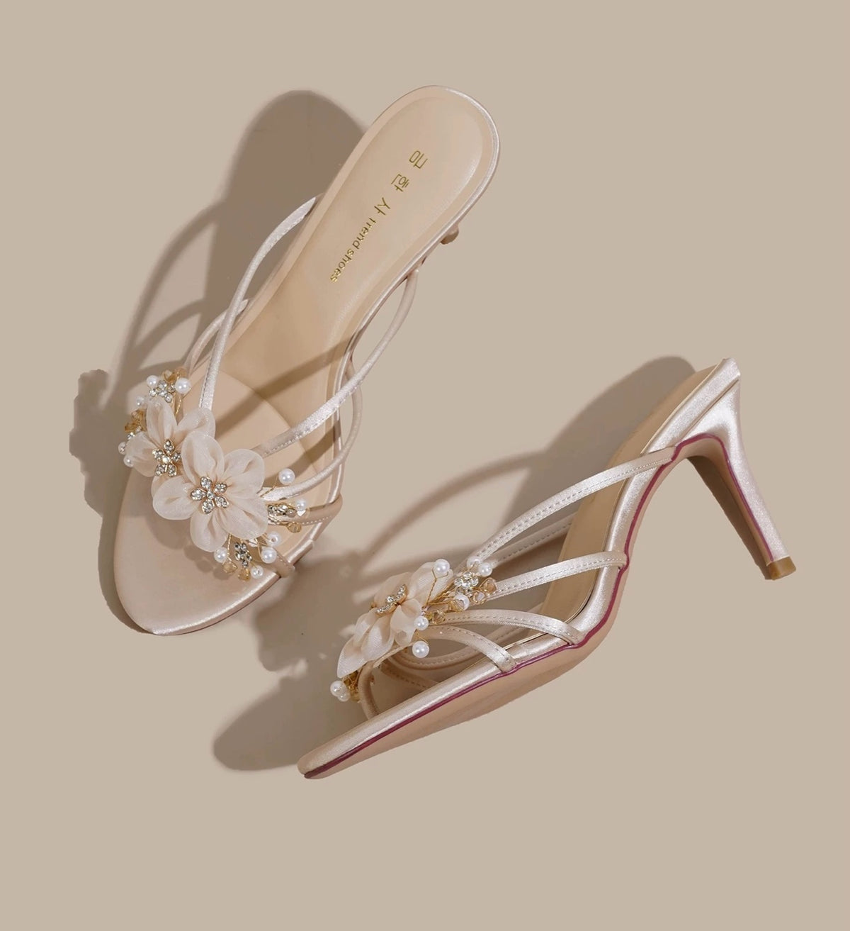 Pearl Blossom Strappy Heel