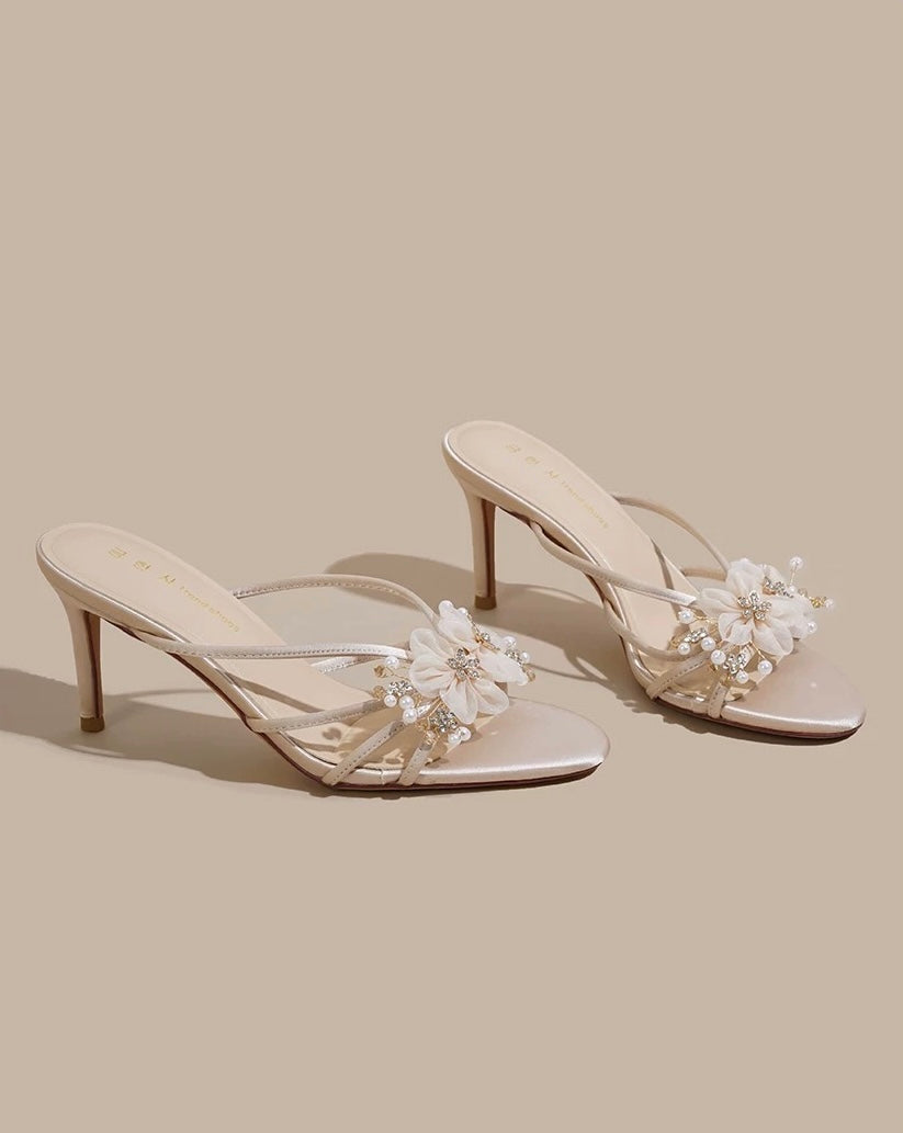 Pearl Blossom Strappy Heel