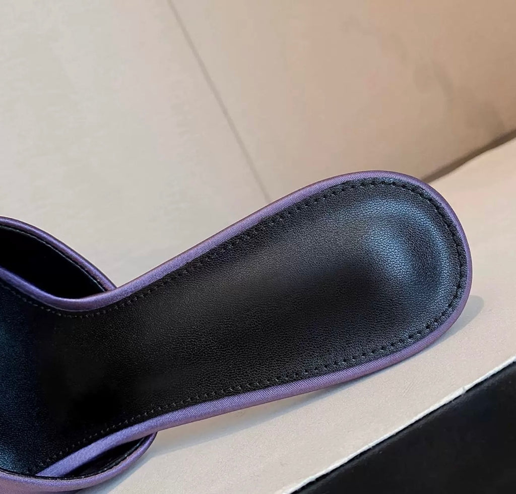 Luxe Crystal Buckle Satin Heel