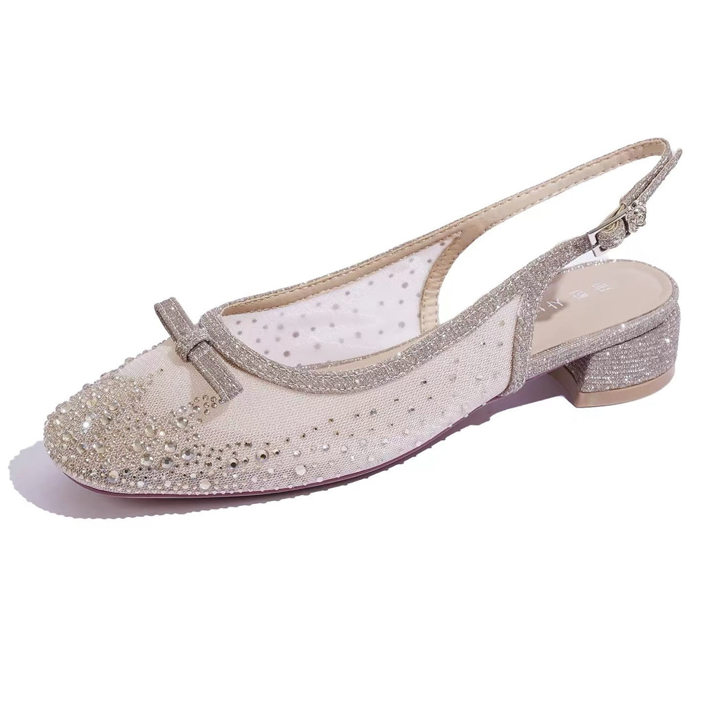 Celeste Rhinestone Slingback Mini Heels